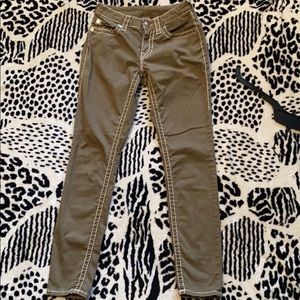 Vintage Army green true religion jeans